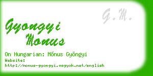gyongyi monus business card