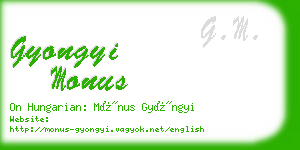 gyongyi monus business card